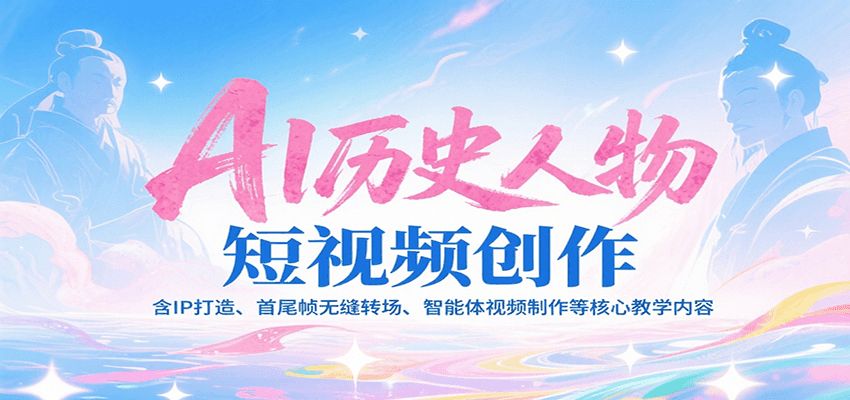 AI历史人物短视频创作，含IP打造、首尾帧无缝转场、智能体视频制作等核心教学内容-雲鼎文化传媒