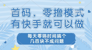 首码零撸项目，有快手就可以做，每天业务时间搞个几张不是问题【揭秘】-雲鼎文化传媒