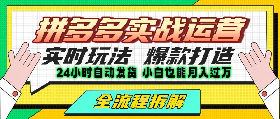 拼多多最新实战运营高投产：长久稳定项目，单店利润一天三位数-雲鼎文化传媒