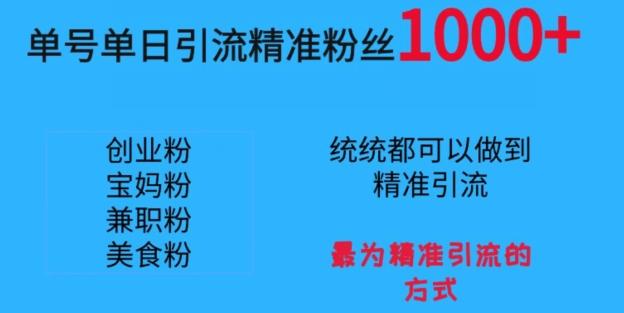 单号单日引流精准粉丝1000+，最为精准引流的方式-雲鼎文化传媒