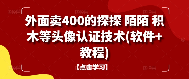 外面卖400的探探 陌陌 积木等头像认证技术(软件+教程)-雲鼎文化传媒