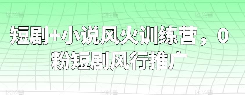 短剧+小说风火训练营，0粉短剧风行推广-雲鼎文化传媒