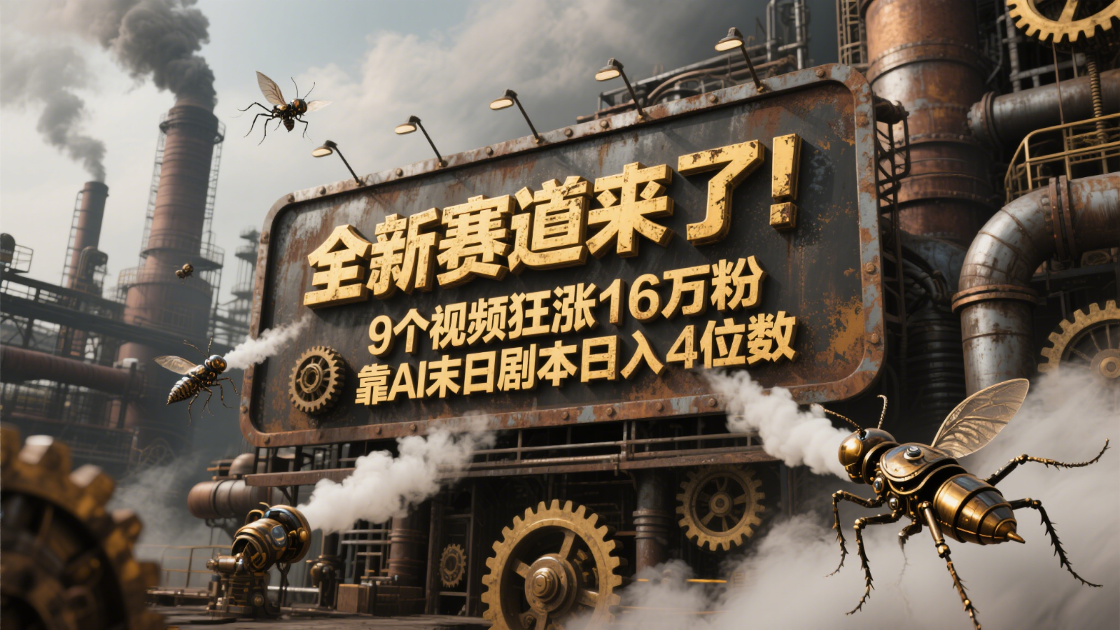 全新赛道来了！9个视频狂涨16万粉，靠AI末日剧本日入4位数，评论区爆肝追更！-雲鼎文化传媒