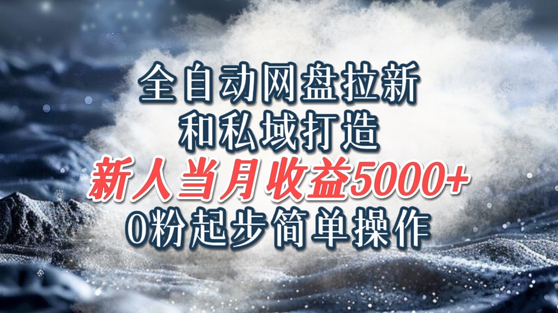 全自动网盘拉新和私域打造，0粉起步简单操作，新人入门当月收益5000以上-雲鼎文化传媒