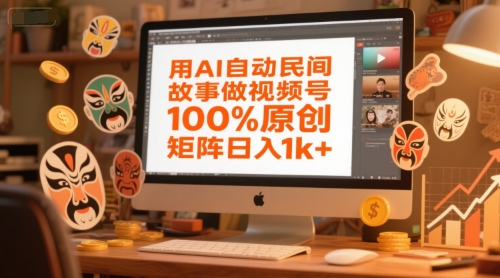 用AI自动民间故事做视频号，100%原创，矩阵日入1k+-雲鼎文化传媒