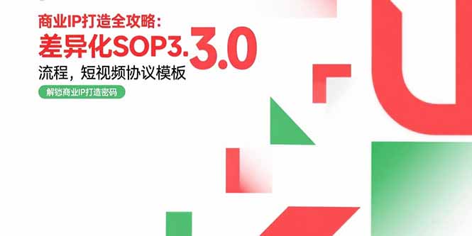 商业IP打造全攻略：差异化SOP3.0流程，短视频协议模板，婚恋项目实战案例-雲鼎文化传媒