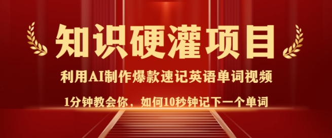 知识硬灌，10秒钟让你记住一个单词，3分钟一个视频，日入多张不是梦-雲鼎文化传媒