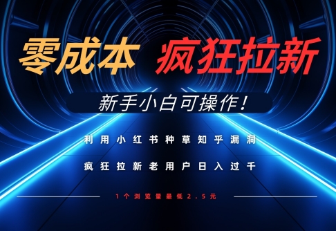 利用小红书种草知乎漏洞，零成本疯狂拉新日入数张，新手小白可操作-雲鼎文化传媒