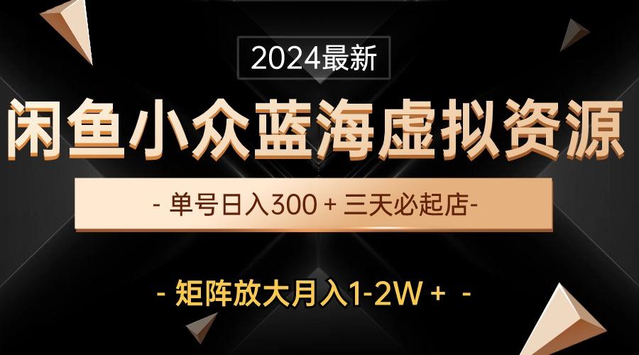 最新闲鱼小众蓝海虚拟资源，单号日入300＋，三天必起店，矩阵放大月入1-2W-雲鼎文化传媒