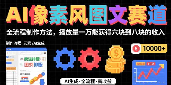 AI像素风图文赛道：全流程制作方法，播放量一万能获得6块到8块的收入-雲鼎文化传媒