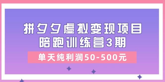 某收费培训《拼夕夕虚拟变现项目陪跑训练营3期》单天纯利润50-500元-雲鼎文化传媒