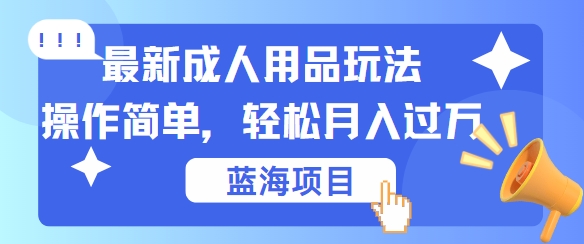 最新成人用品项目玩法，操作简单，动动手，轻松日入几张【揭秘】-雲鼎文化传媒