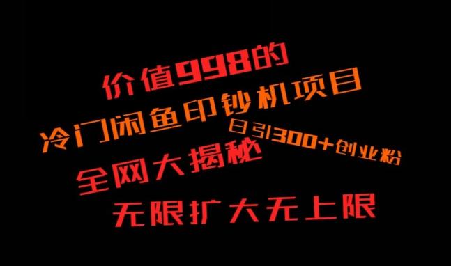 闲鱼流量印钞机项目大揭秘，日引300+创业粉，保姆级实操教程-雲鼎文化传媒