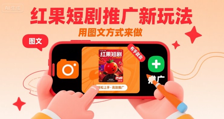 红果短剧推广新玩法，用图文方式来做，有手就会-雲鼎文化传媒