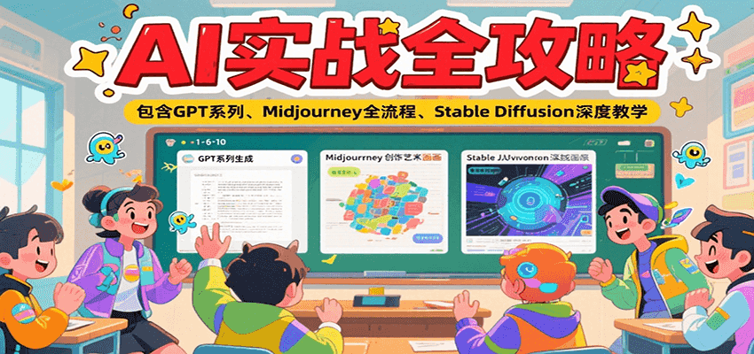 AI实战全攻略，包含GPT系列、Midjourney全流程、Stable Diffusion深度教学-雲鼎文化传媒