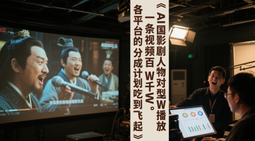 AI三国影视剧人物对口型唱歌玩法，一条视频百W千W播放，各平台的分成计划吃到飞起-雲鼎文化传媒