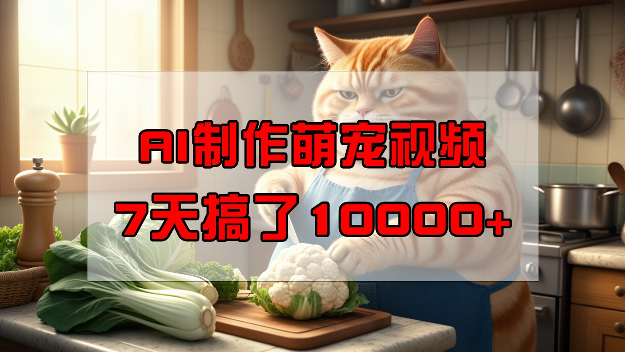靠AI制作萌宠视频，7天搞了1万+，操作简单门槛低，有手机就行-雲鼎文化传媒