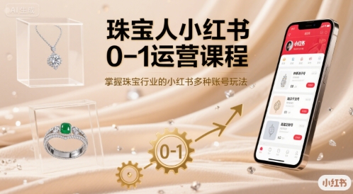 珠宝人小红书0-1运营课程，掌握珠宝行业的小红书多种账号玩法-雲鼎文化传媒