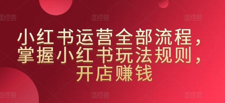 小红书运营全部流程，掌握小红书玩法规则，开店赚钱-雲鼎文化传媒