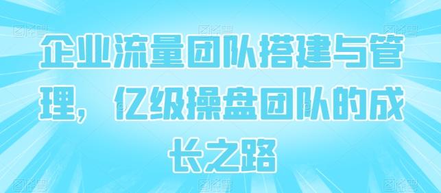 企业流量团队搭建与管理，亿级操盘团队的成长之路-雲鼎文化传媒