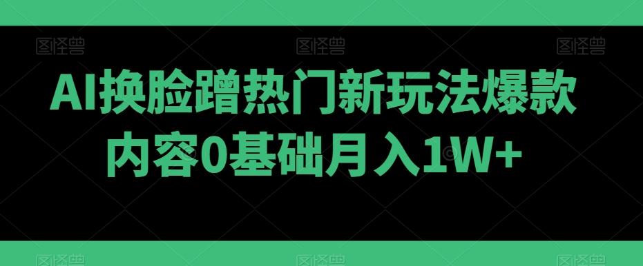 AI换脸蹭热门新玩法爆款内容0基础月入1W+-雲鼎文化传媒