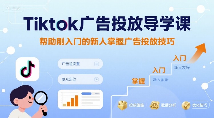 Tiktok广告投放导学课，帮助刚入门的新人掌握广告投放技巧-雲鼎文化传媒