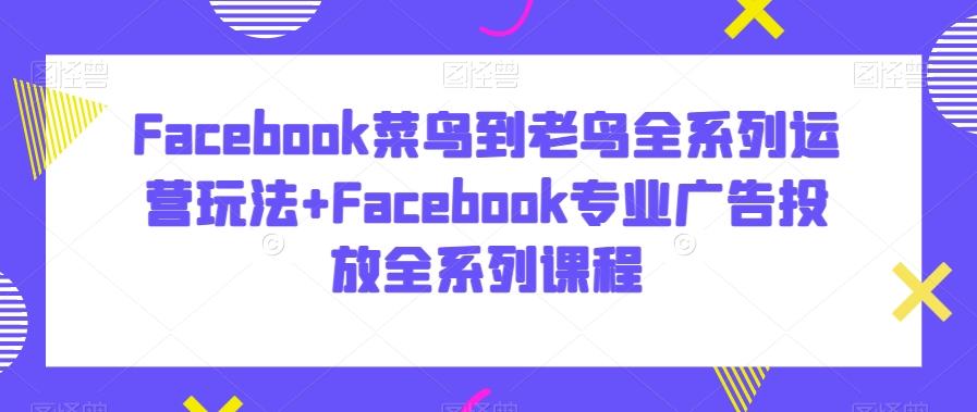 Facebook菜鸟到老鸟全系列运营玩法+Facebook专业广告投放全系列课程-雲鼎文化传媒