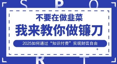 韭菜生涯终结者，我来教你做镰刀，2025如何通过“知识付费”实现财F自由【揭秘】-雲鼎文化传媒
