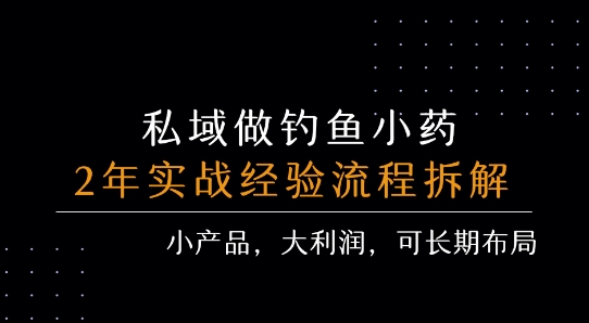私域做钓鱼小药 每单利润3张+ 详细流程拆解-雲鼎文化传媒