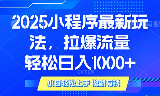 2025年小程序最新玩法，流量直接拉爆，单日稳定变现1000+-雲鼎文化传媒