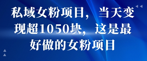私域女粉项目，当天变现超1k，这是最好做的女粉项目，可放大操作-雲鼎文化传媒