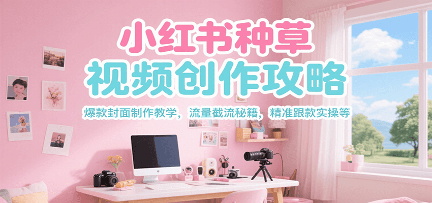 小红书种草视频创作攻略，爆款封面制作教学 ，流量截流秘籍 ，精准跟款实操等-雲鼎文化传媒