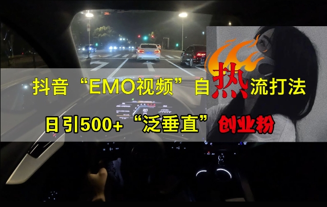 抖音EMO视频自热打法，日引500+“泛垂直”创业粉-雲鼎文化传媒