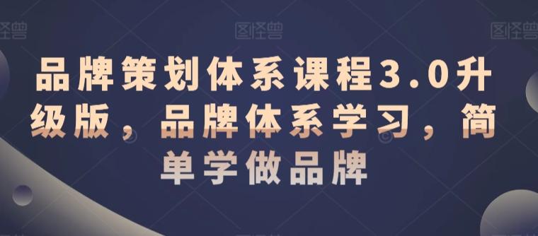 品牌策划体系课程3.0升级版，品牌体系学习，简单学做品牌-雲鼎文化传媒