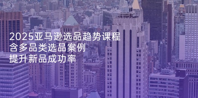2025亚马逊选品趋势课程，含多品类选品案例，提升新品成功率-雲鼎文化传媒