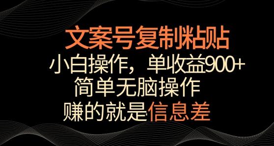 文案号掘金，简单复制粘贴，小白操作，单作品收益900+【揭秘】-雲鼎文化传媒