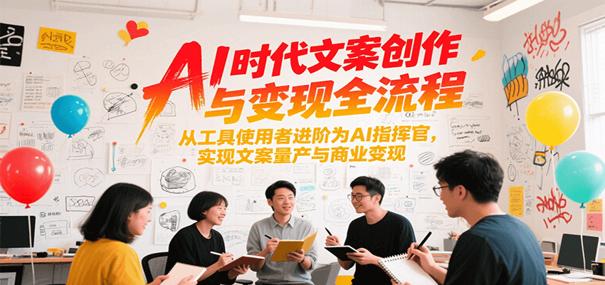 AI时代文案创作与变现全流程，从工具使用者进阶为AI指挥官，实现文案量产与商业变现-雲鼎文化传媒