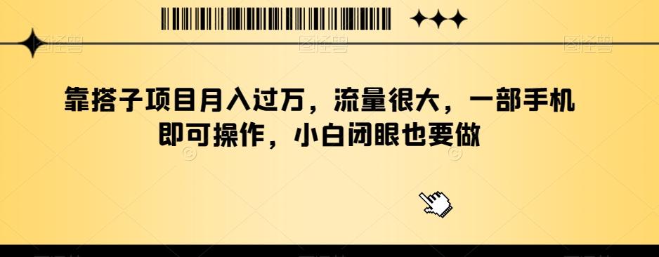 靠搭子项目月入过万，流量很大，一部手机即可操作，小白闭眼也要做-雲鼎文化传媒