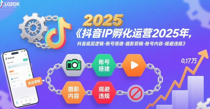 抖音IP孵化运营2025年，抖音底层逻辑-账号搭建-摄影剪辑-账号内容-规避违规-雲鼎文化传媒