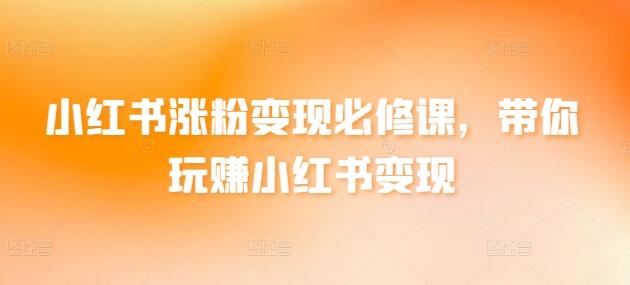 小红书涨粉变现必修课，带你玩赚小红书变现-雲鼎文化传媒