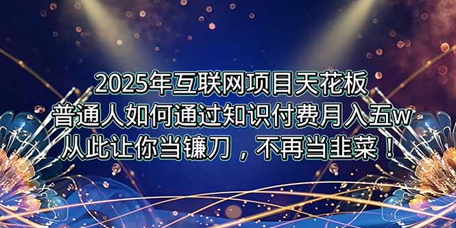 2025年互联网项目天花板，普通人如何通过卖项目实现逆风翻盘，月入5W＋！-雲鼎文化传媒