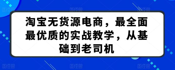 淘宝无货源电商，最全面最优质的实战教学，从基础到老司机-雲鼎文化传媒