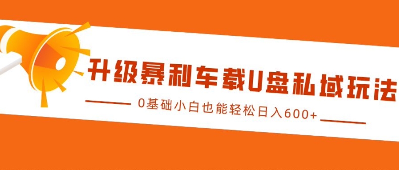 升级暴利车载U盘私域玩法，0基础小白也能轻松日入多张【揭秘】-雲鼎文化传媒