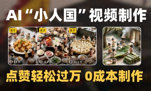 爆款1000W+播放微缩景观迷你小人国AI视频0成本制作全流程教学-雲鼎文化传媒