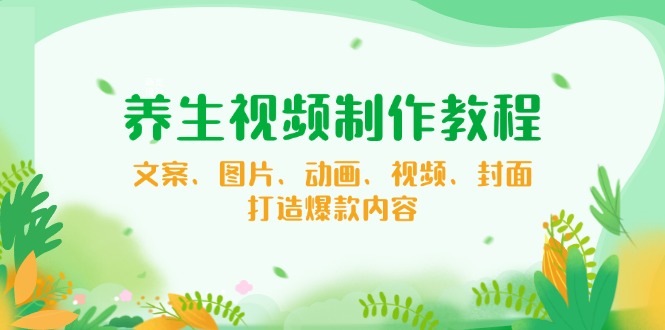 养生视频制作教程，文案、图片、动画、视频、封面，打造爆款内容-雲鼎文化传媒