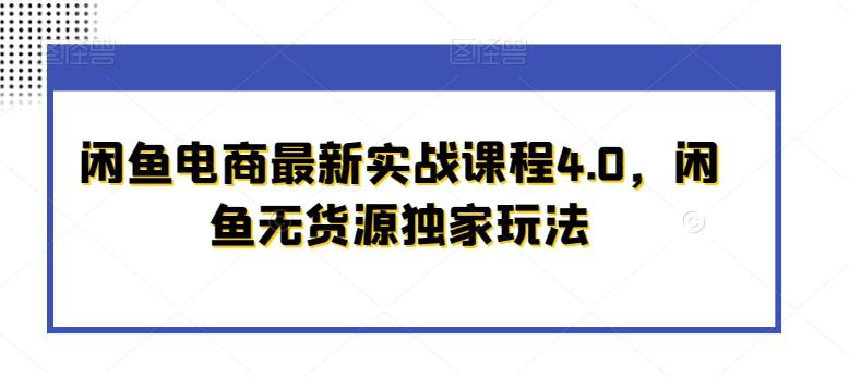 闲鱼电商最新实战课程4.0，闲鱼无货源独家玩法-雲鼎文化传媒