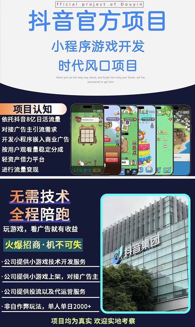 图片[1]-2025最热抖音官方项目 Ai时代风口项目小程序游戏开发 实测单个游戏日收…-雲鼎文化传媒