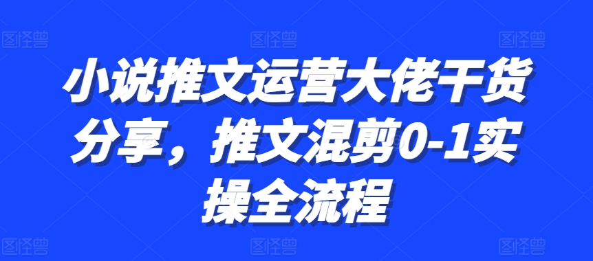 小说推文运营大佬干货分享，推文混剪0-1实操全流程-雲鼎文化传媒