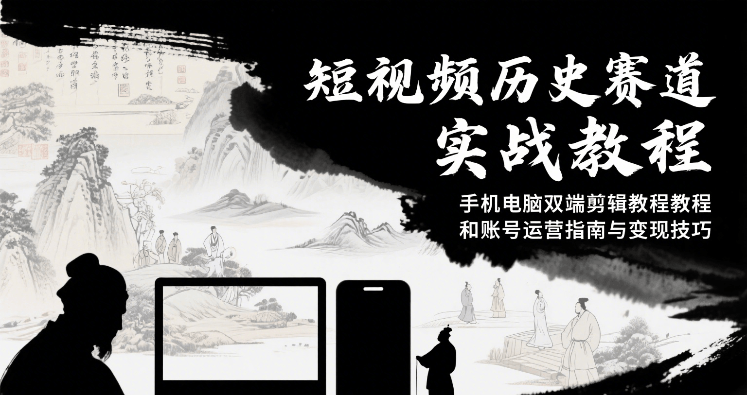 短视频历史赛道实战教程，手机电脑双端剪辑教程和账号运营指南与变现技巧-雲鼎文化传媒