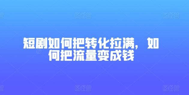 短剧如何把转化拉满，如何把流量变成钱-雲鼎文化传媒